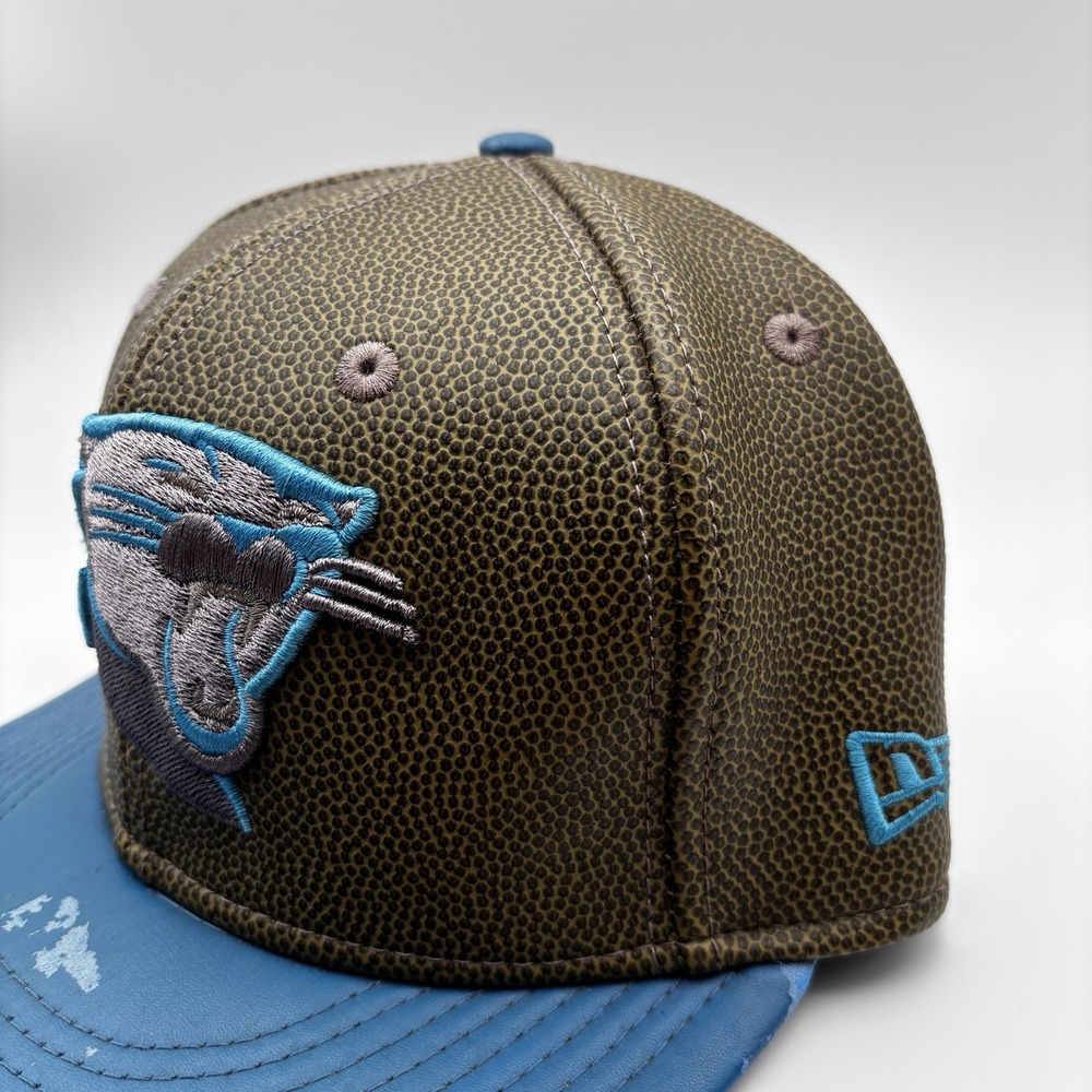 Carolina Panthers New Era 9FIFTY NFL Strapback Hat Football Texture Blue Brim